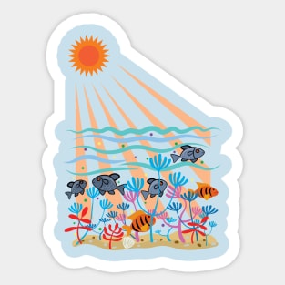 Under the sea there is a beautiful life Sticker